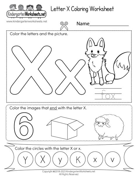 Free Letter X Worksheets for Kindergarten .